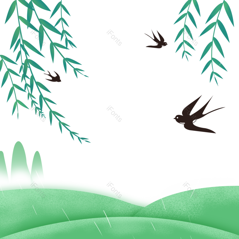 树枝图片,春天元素,草地PNG,免抠素材